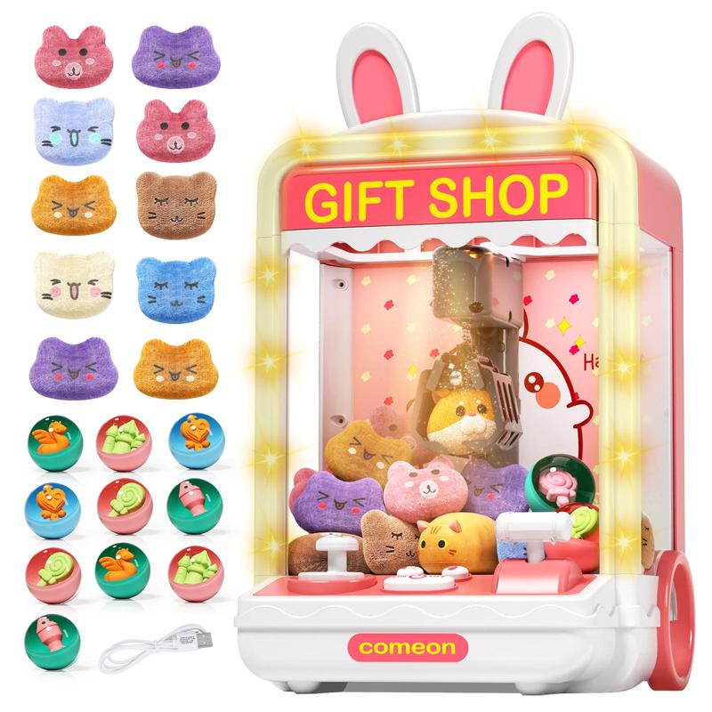 Cute Cartoon Rabbit Design Kids Claw Machine with Lights & Sound, 1 Set Mini Electronic Candy Vending Grabber, Fun Toys for Teen Girls, Interactive Parent-child Toy, Easter Essentials, Summer Gift