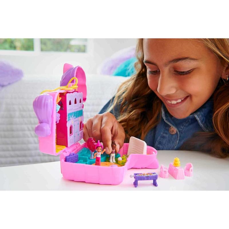 Polly Pocket Compact Playset, Pinata Party with 2 Micro Dolls & Accessories, Travel Toys with Surprise Reveals