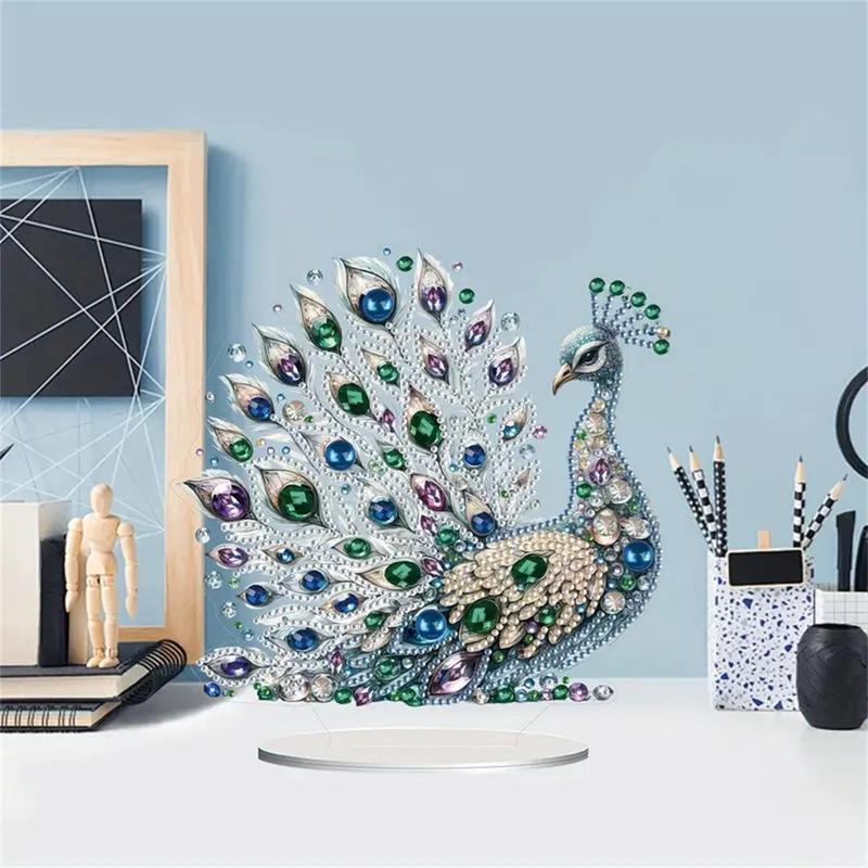 Peacock Design DIY Diamond Arts Colorful Painting Kit without Frame, DIY 5D Diamond Arts Colorful Painting Kit, Wall Art Decor for Home Bedroom