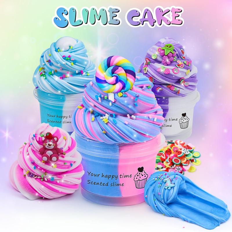 13-Pack Two-Color Ice Cream Slime Making Set is Elastic and Non-Stick, Butter Slime Stress Relief Toys for Kids Party, Kids Toys for Girls and Boys