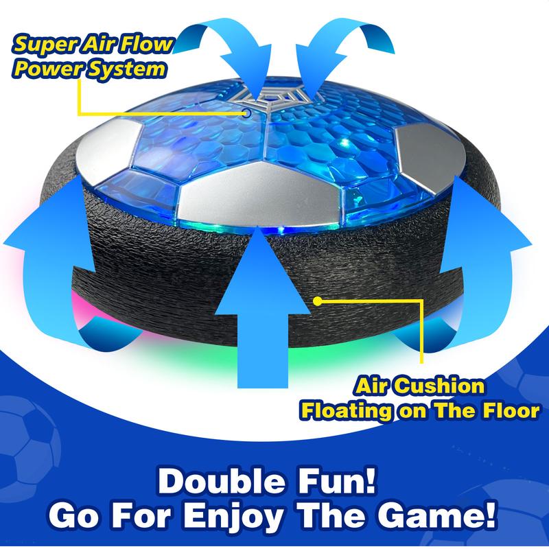 Hover Soccer Ball Set, Rechargeable Indoor Air Floating Soccer Ball with LED Light and Foam Bumper