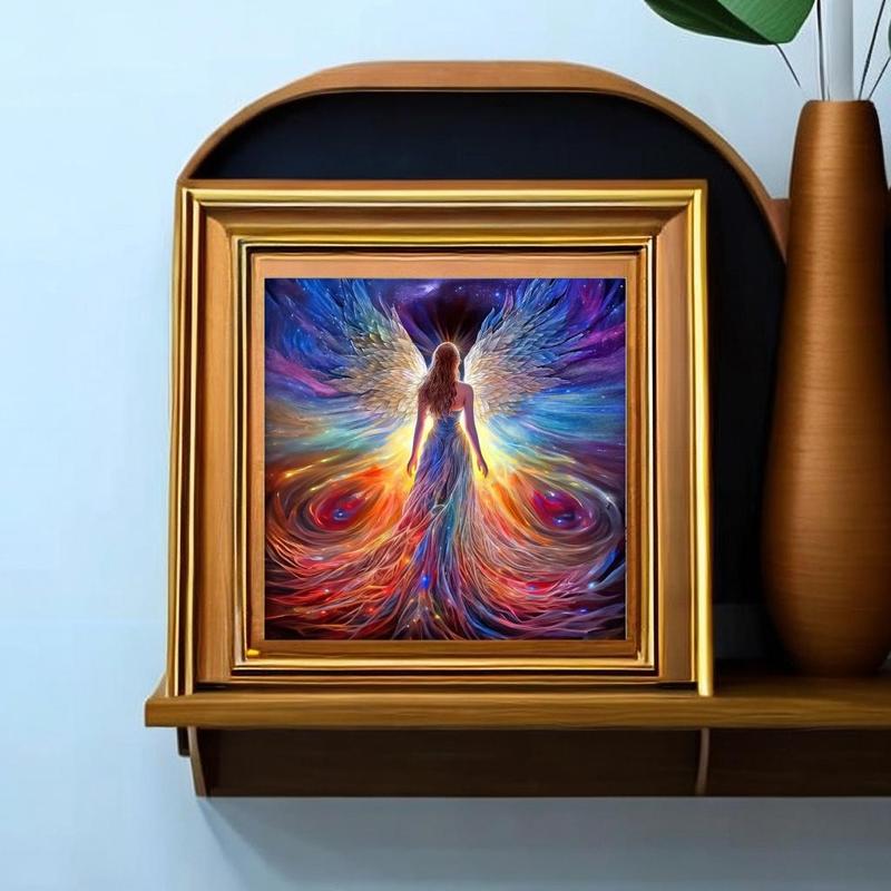 Angel Back Pattern DIY Diamond Art Painting Picture Without Frame, DIY 5D Diamond Arts Painting Kit, Wall Art Decor for Home Living Room Bedroom