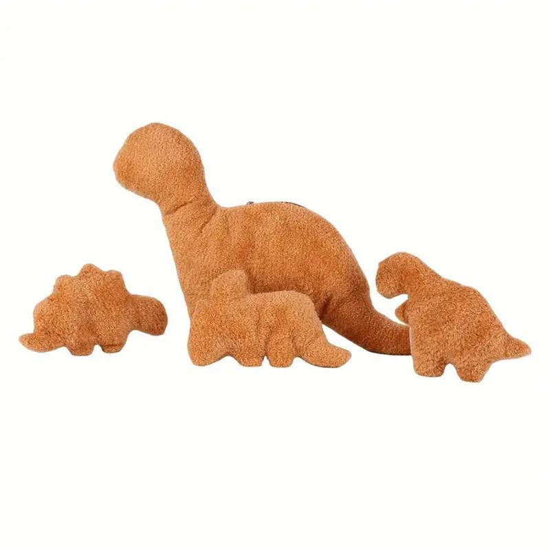 Comfort Dinosaur Design Plush Toy Set, 1 Count Stegosaurus Plush Dinosaur Mommy Stuffed Toy with 3 Counts Small Dinosaur in Her Tummy, Super Soft and Cute Plush Toys for Teens Pets and Adults, Fluffy Stuffed Cushion, Huggable Plush Pillow, Summer Gift