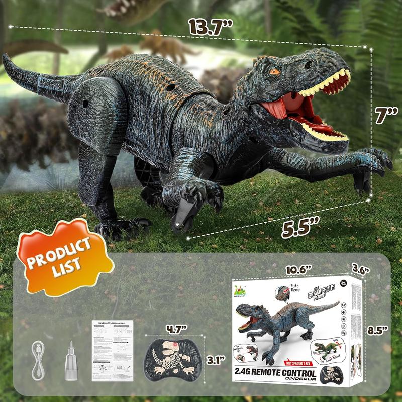 Hot Bee Remote Control Dinosaurs Toys for Kids 3-5 5-7 T-Rex Dinosaurs from Dinosaurs World, Electric Robot Walking Dinosaur with Light& Roaring Sound, Toys for Christmas