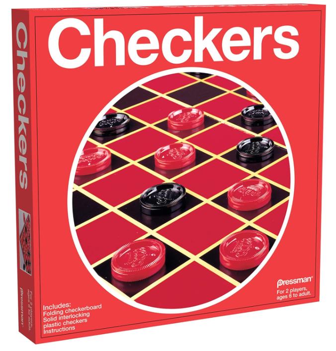 Pressman Checkers -- Classic Game With Folding Board and Interlocking Checkers ,5