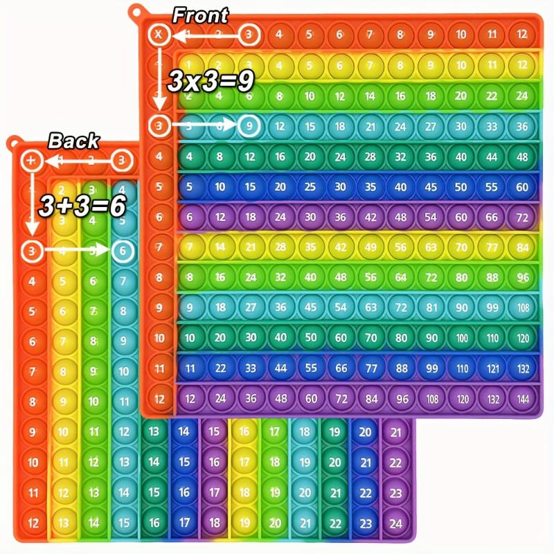 1pc Legendstar Silicone Math Practice Board Game - Dual-Sided Multiplication and Addition Educational Toy, Times Table Chart Learning Tool for Classroom, 1-12 Number Manipulatives