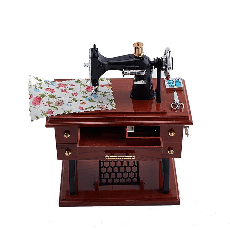 Sewing Machine Music Box Retro Sewing Clockwork Home Crafts Decoration Gift