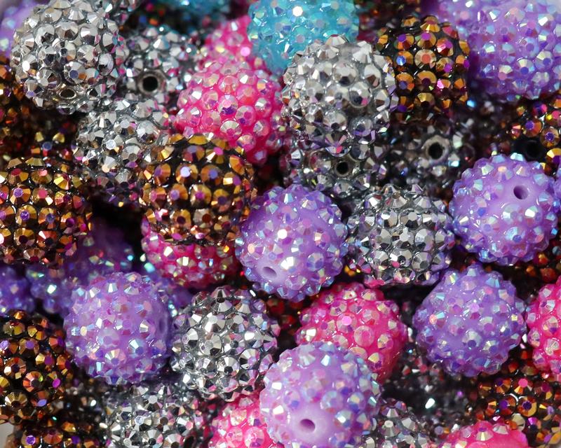 16MM Rhinestone Acrylic Bead Mix