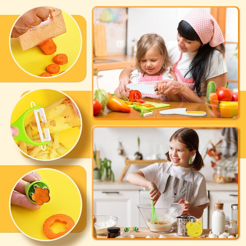 Yeeammk Montessori 17PCS Kids Cooking Set Real Cooking Kitchen Tools for Toddlers Kids for 3 4 5 6 7 8 Year Old, BlackFriday Christmas Birthday Gift Present Kids Toys Toys for Grown Ups