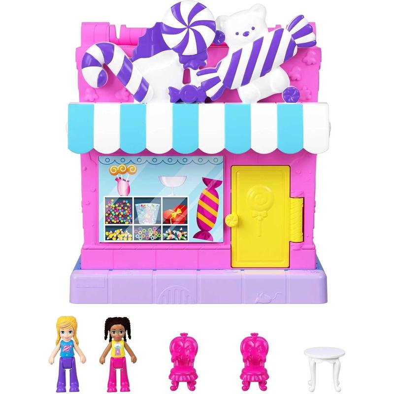 Polly Pocket Compact Playset, Pinata Party with 2 Micro Dolls & Accessories, Travel Toys with Surprise Reveals