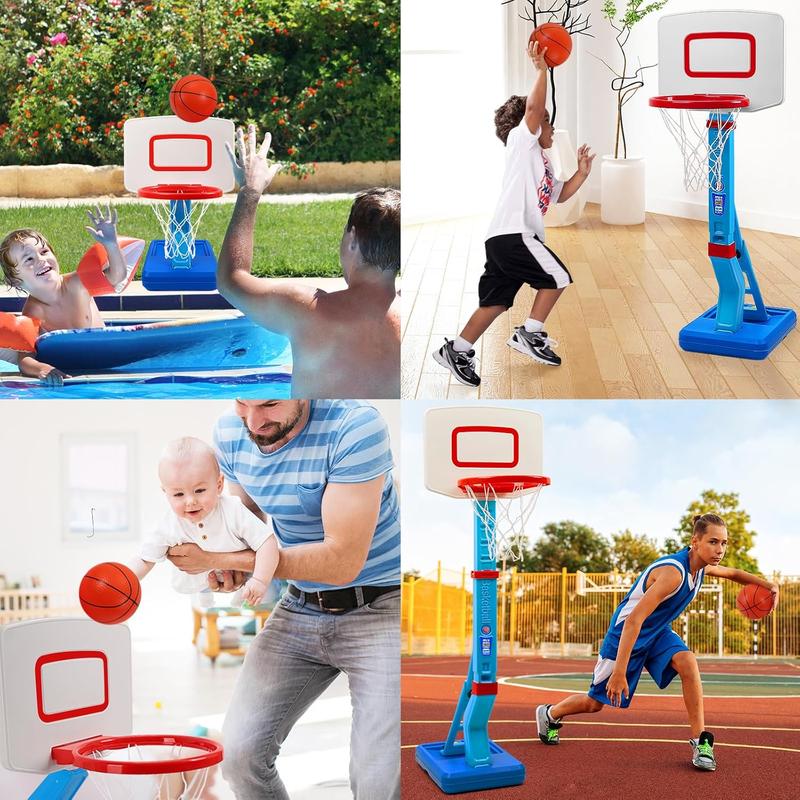 Toddler Basketball Hoop Indoor for Age 1-3, Adjustable Kids Basketball Hoop, Mini Basketball Hoop with 4 Balls for Outdoor Poolside, Birthday Christmas Sport Toys Gift for Baby Boys Girls Age 1 2 3 4