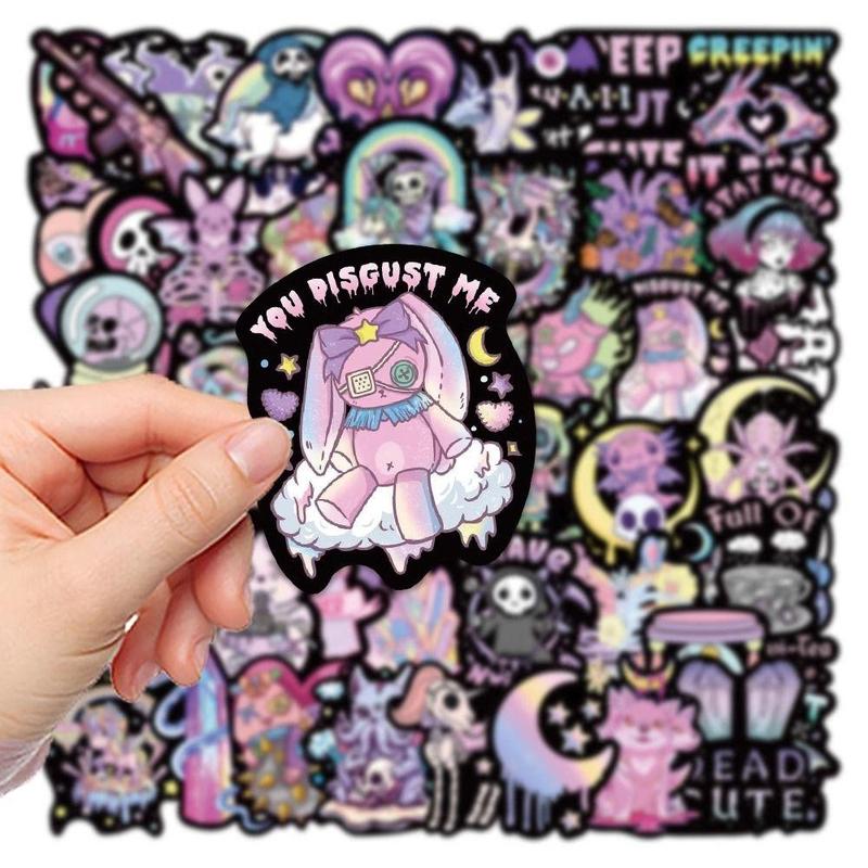 Gothic Style Sticker, 56pcs Cartoon Self Adhesive Decorative Stickers for Scrapbooking, Cute Decals for Gift Bags Greeting Cards Gift Wrapping