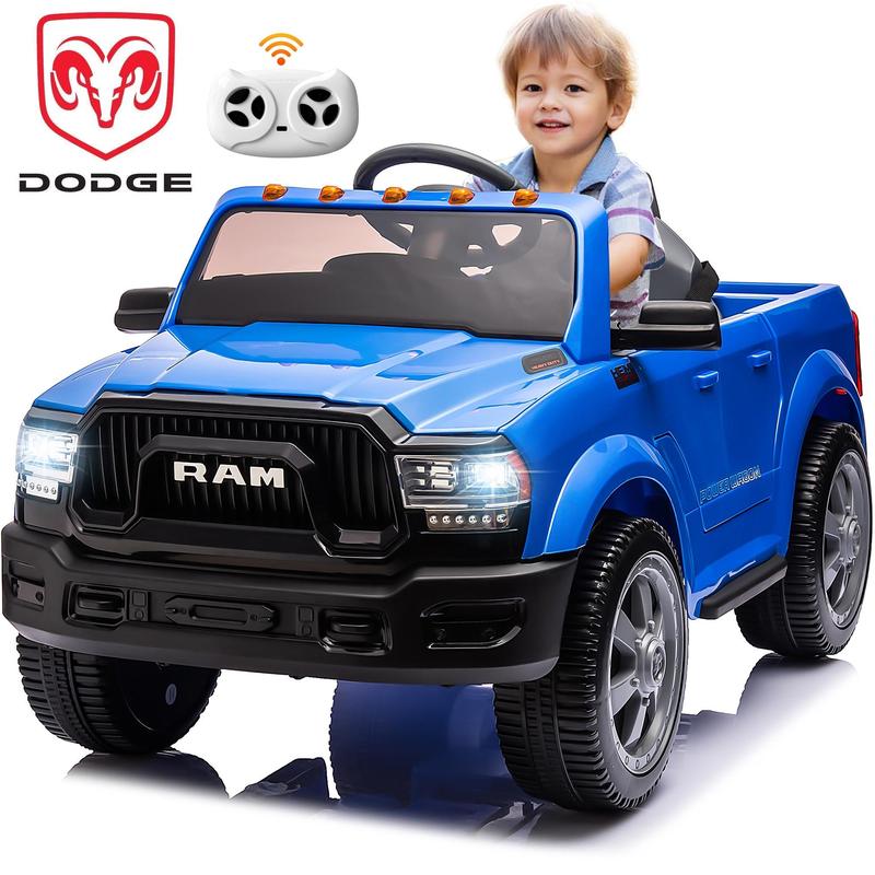 CoCLUB Licensed Dodge RAM 2500 12V Ride On Cars with Remote Control, Kids Electric Ride on Pickup Truck with Music, MP3 USB Port, Cup Holder, Back Storage, Gift for Kids Boys Girls