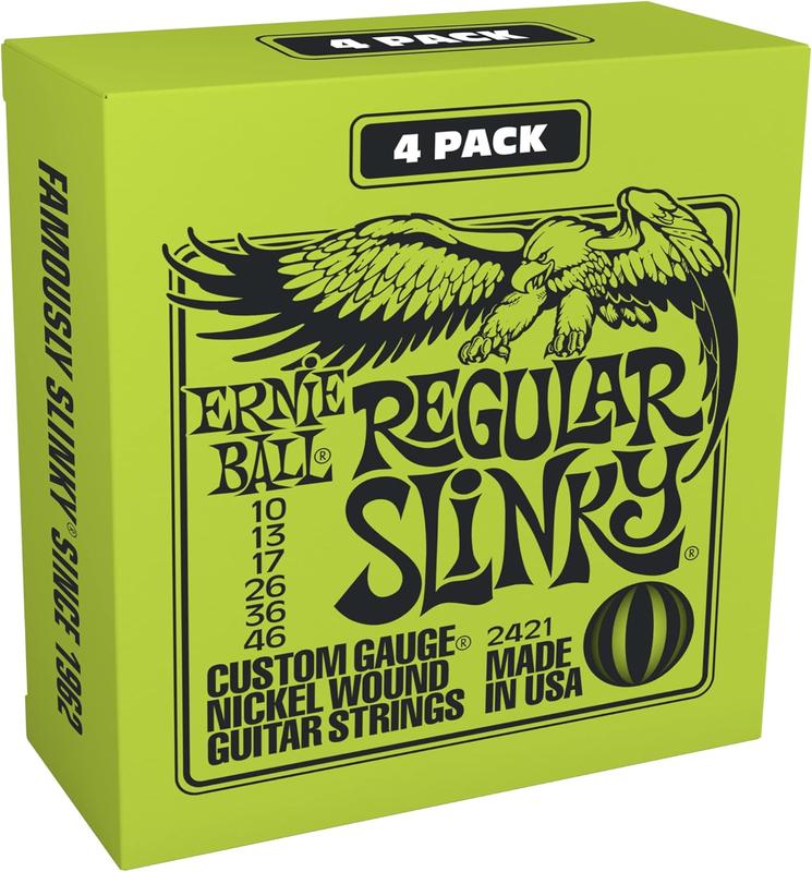 Ernie Ball Regular Slinky Nickel Wound Electric Guitar Strings  Exclusive 4-Pack - 10-46 Gauge