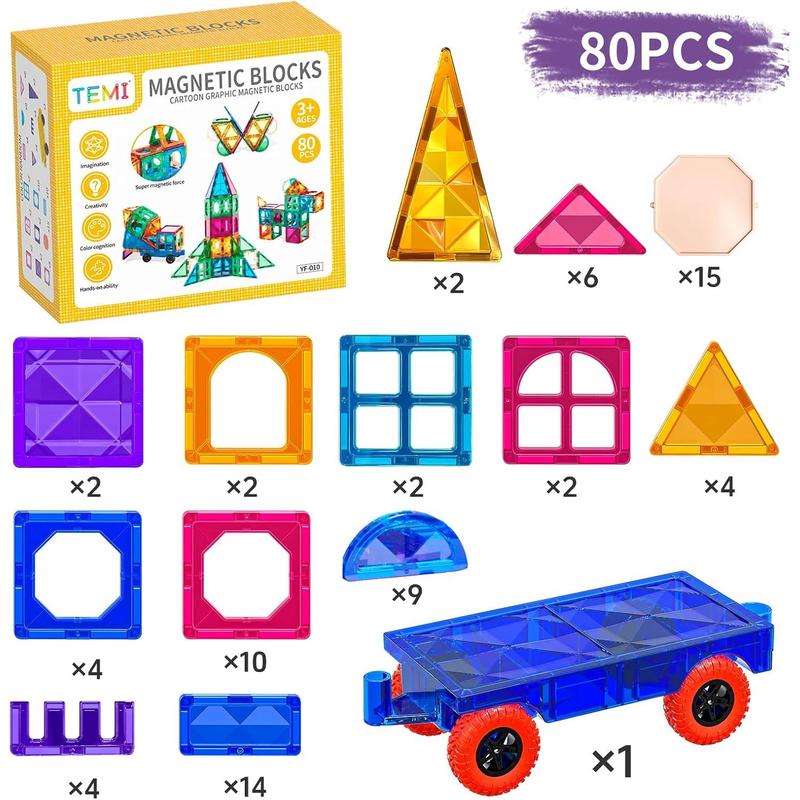 Magnetic Tiles,Building Blocks, Magnets Building Set, Learning and Education Toys Christmas Toy Gift