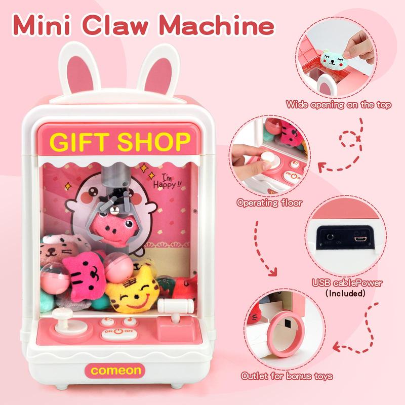 Cute Cartoon Rabbit Design Kids Claw Machine with Lights & Sound, 1 Set Mini Electronic Candy Vending Grabber, Fun Toys for Teen Girls, Interactive Parent-child Toy, Easter Essentials, Summer Gift