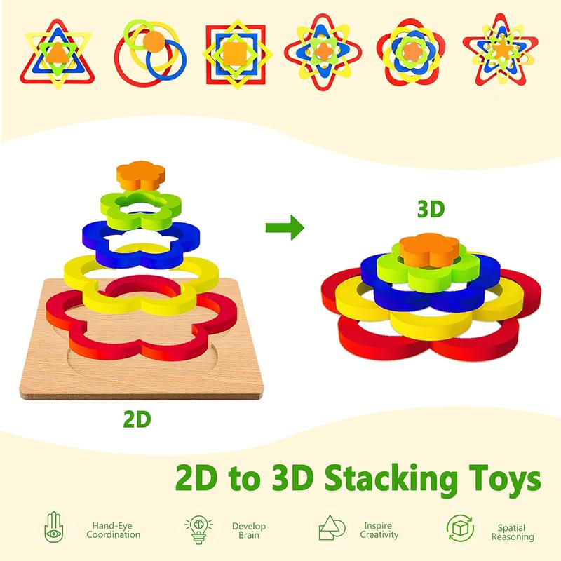 Montessori Toys for 1 2 3 Year Old Boys Girls Wooden Toddler Puzzles Kids Infant Baby Educational Learning Toys for Toddlers 1-3 Gifts 6 Animal Shape Jigsaw Eco Friendly Travel STEM Building Toy Games