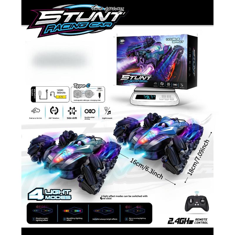 Remote Control Stunt Car, 4WD Off-road Climbing Car, Rechargeable Electric Toy Car, RC Stunt Car with Remote Controller Ideal for Birthday Gift