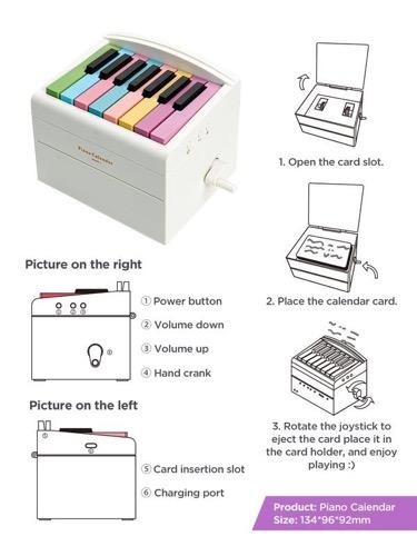 [BLACK FRIDAY] Playable Mini Piano Calendar, 1 Set Rechargeable 15 Key Piano Table Calendar with Simplified Sheet Music,creative Gift, Birthday Gifts for Women, Wedding Gift, Gifts for Women, Gifts for Girlfriend