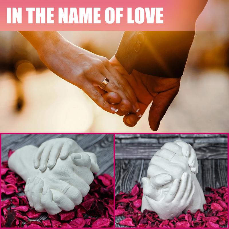 Hand Mold Casting Kits - Couples Memorial Hand Mold Kits, Plaster Hand Mold Casting Kits, Hand Mold Kits for Adults and Children, Romantic Anniversary Wedding Birthday Gifts for Boyfriends or Girlfriends.