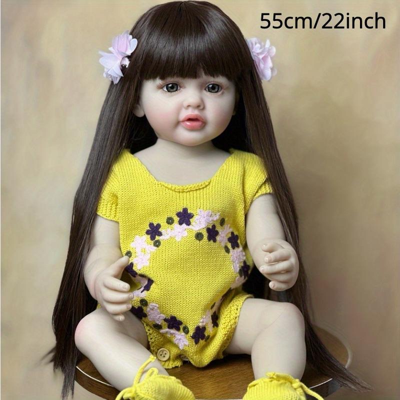 MADOLL 55cm 22in Lifelike Reborn Doll, Full Silicone Vinyl Body Princess Doll, Birthday Gift Halloween, Christmas Gift