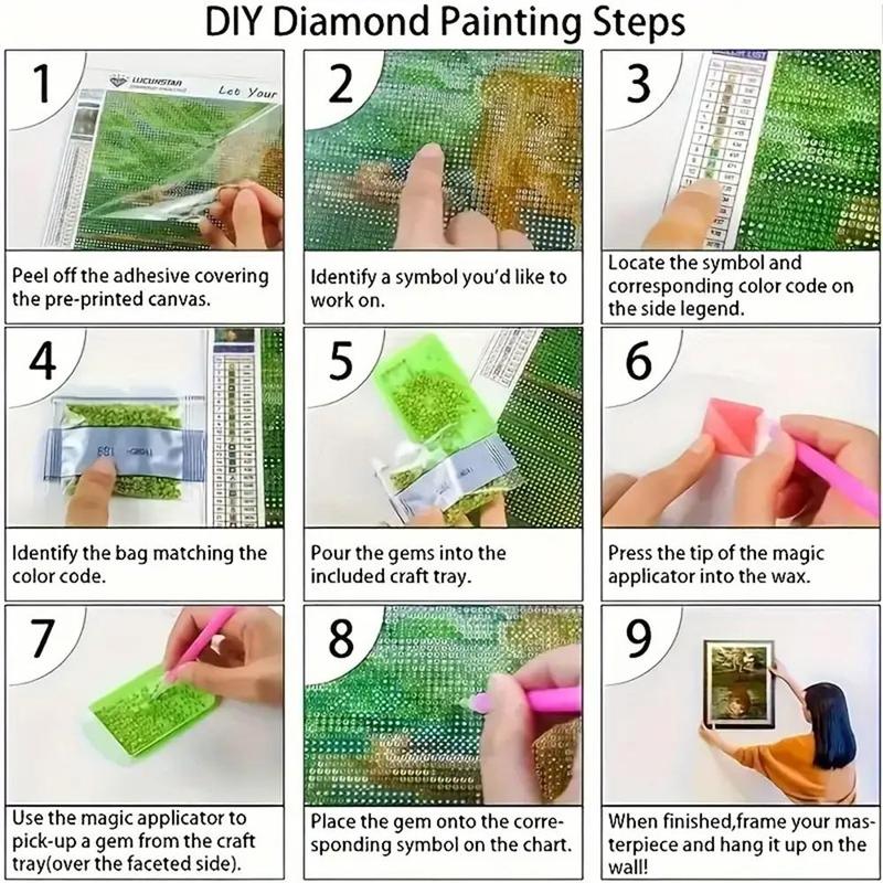 Starry Sky & Forest Pattern DIY Paint in Diamond Kit without Frame, DIY Decorative Art Picture for Adult Beginner, DIY Home Decor