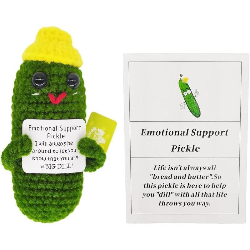 Positive Funny Potato  with Card Mini Crochet Knitting for Handmade Emotional Support Cucumber Gifts Party Decoration Encouragement