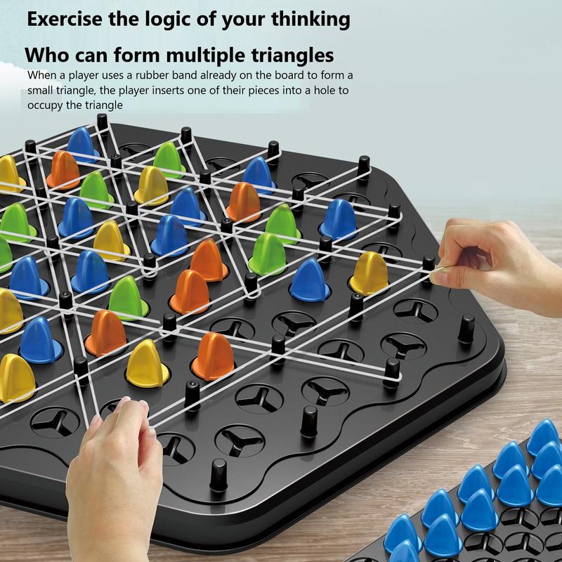 Trigger Game Chain Triangle Game Interactive Peg Game Triangle Chess Board Game Strategy Peg Board Game Brain Teaser Strategy Puzzle Toy Educational Portable Chess Set for Family and Friends Party