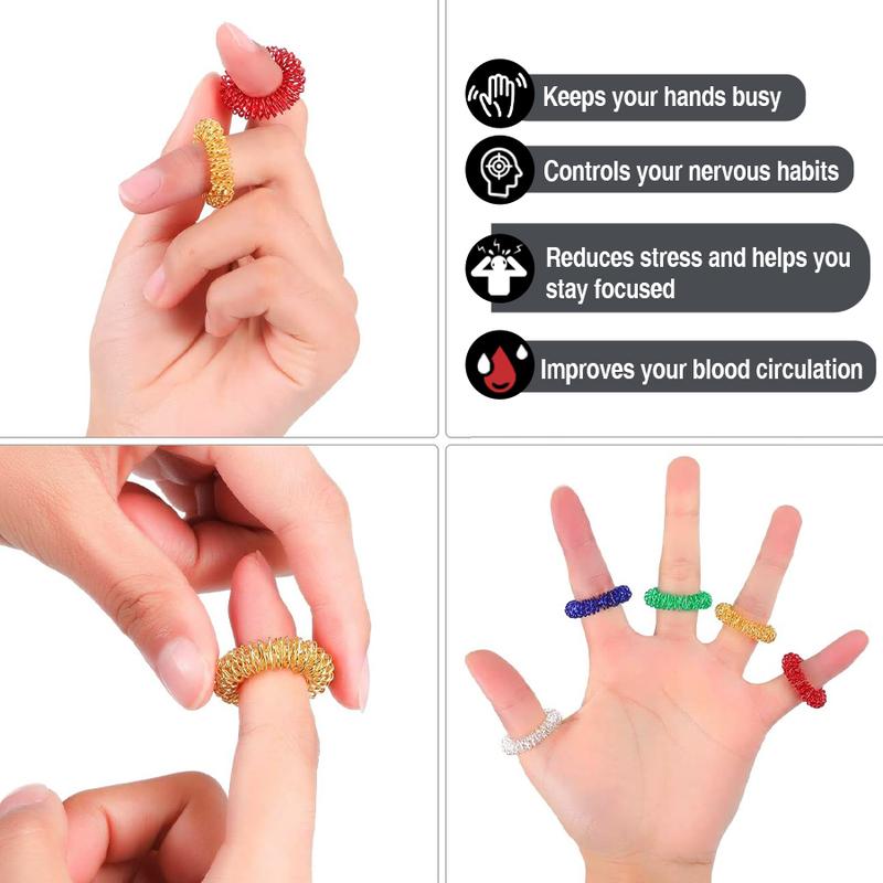 10-Pack Vintage Spiky Sensory Rings: Perfect Stress Relief Fidget Toys bracelet  fidget colorful  toy