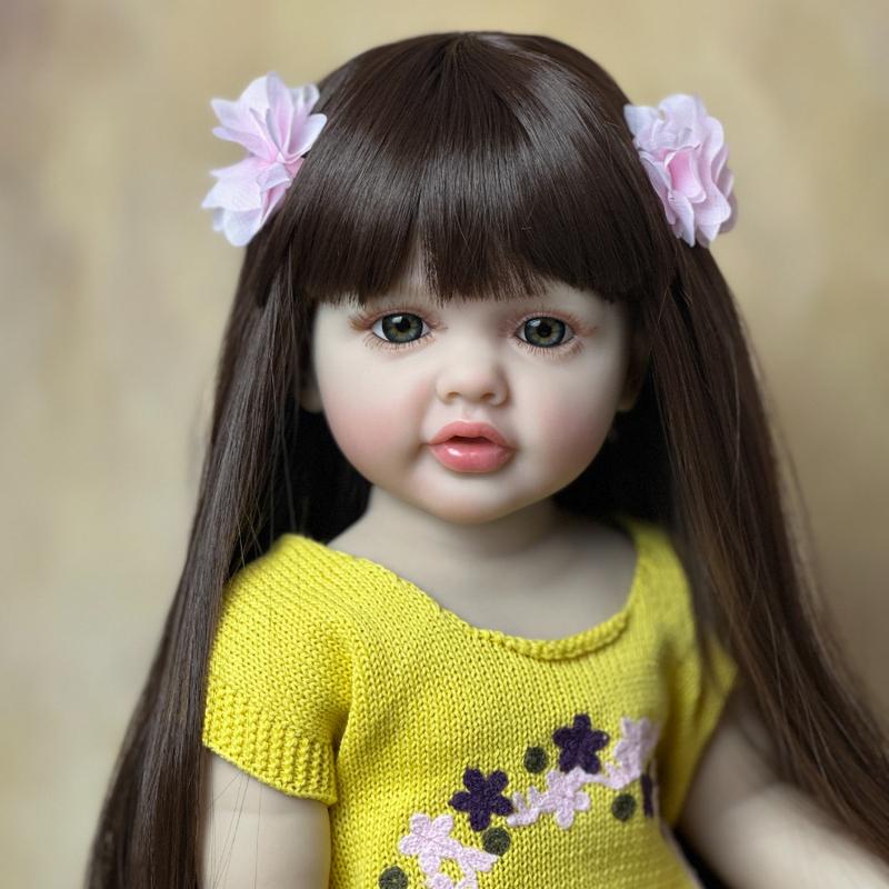 MADOLL 55cm 22in Lifelike Reborn Doll, Full Silicone Vinyl Body Princess Doll, Birthday Gift Halloween, Christmas Gift