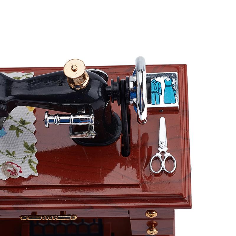 Sewing Machine Music Box Retro Sewing Clockwork Home Crafts Decoration Gift