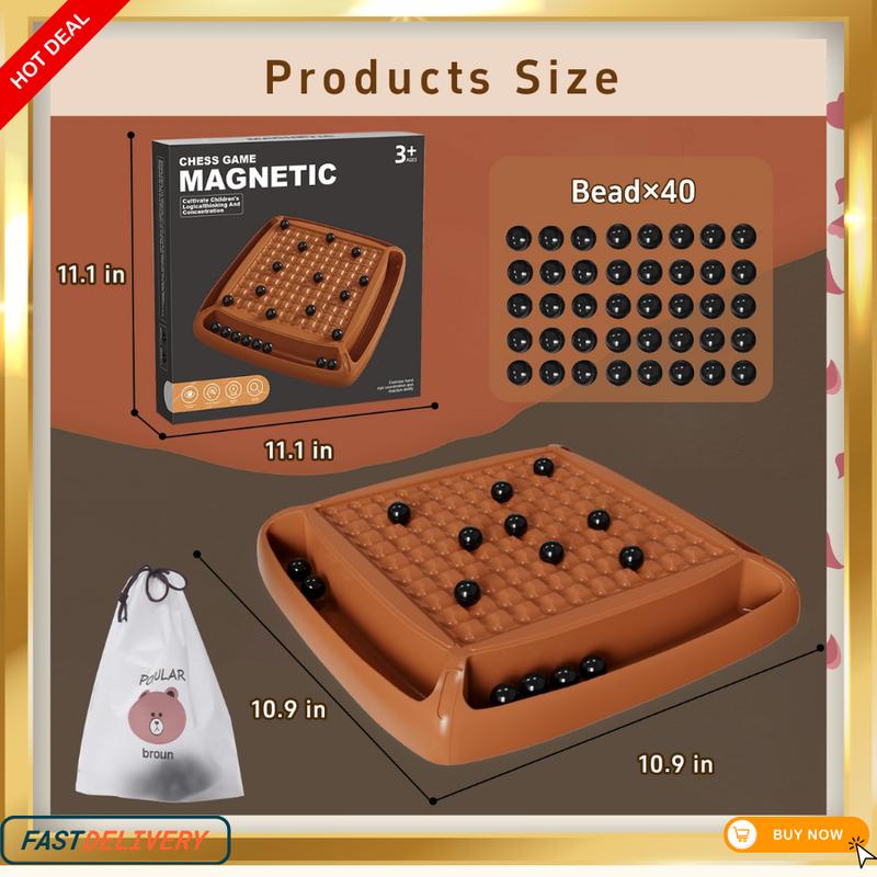 Magnetic Chess Game Set - 40pcs Magnetic Board Game for Kids & Adults, Perfect for Family Game Night (2-4 Players)