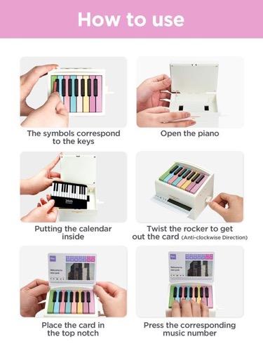 [BLACK FRIDAY] Playable Mini Piano Calendar, 1 Set Rechargeable 15 Key Piano Table Calendar with Simplified Sheet Music,creative Gift, Birthday Gifts for Women, Wedding Gift, Gifts for Women, Gifts for Girlfriend