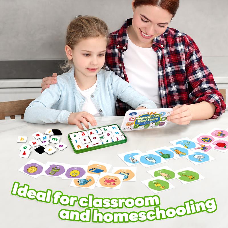 First Word Games, Magnetic Letters & Flash Cards, Phonics Games, Alphabet Learning Toys, Refrigerator Fridge Magnets, Spelling game