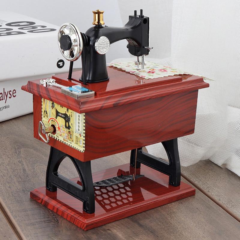 Sewing Machine Music Box Retro Sewing Clockwork Home Crafts Decoration Gift