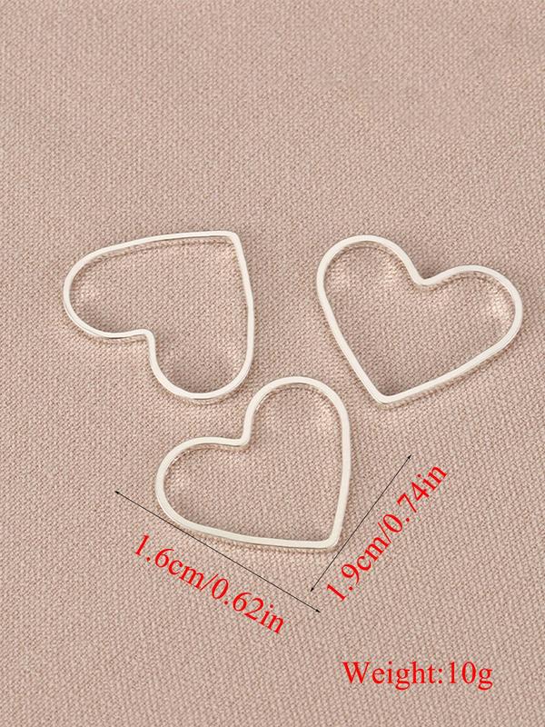 Heart Shaped Hollow Out Design Connectors, Fashionable Jewelry Making Accessories for DIY Bracelet & Necklace & Earrings, Jewelry Making Accessories