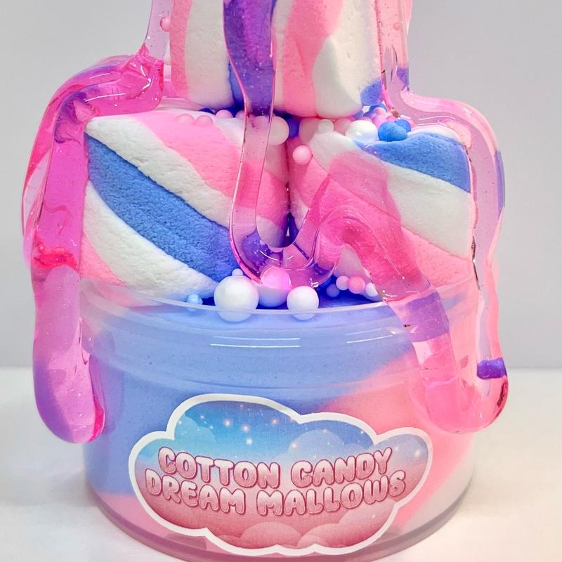 DIY Cotton Candy Dream Mallows Slime Kit - Sweet Scented Multi-Color Cloud Dough with Cute Marshmallows and Drizzle