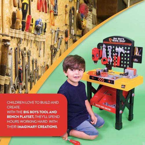 Big Boys Tool and Bench Playset Pretend Play - 54pcs!