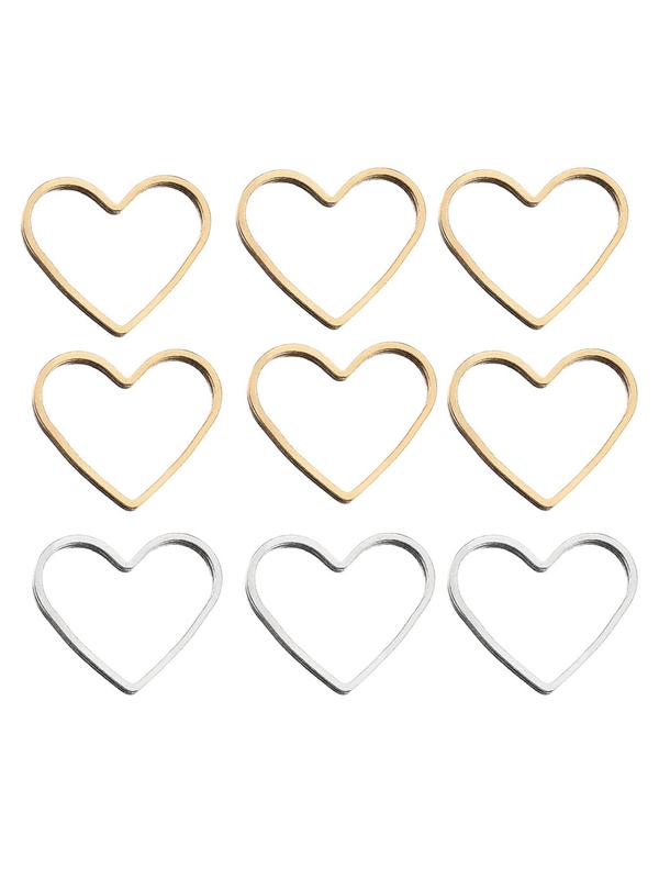 Heart Shaped Hollow Out Design Connectors, Fashionable Jewelry Making Accessories for DIY Bracelet & Necklace & Earrings, Jewelry Making Accessories