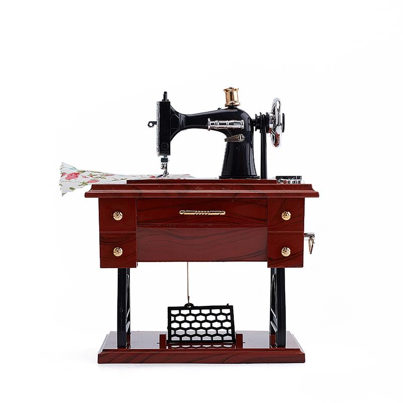 Sewing Machine Music Box Retro Sewing Clockwork Home Crafts Decoration Gift