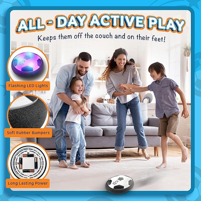 Indoor Hover Soccer Ball Game - LED Light Up Floating Ball for Kids, Perfect Birthday Present for Ages 3-12 flying  ball hover  ball LED Light air  planetoy