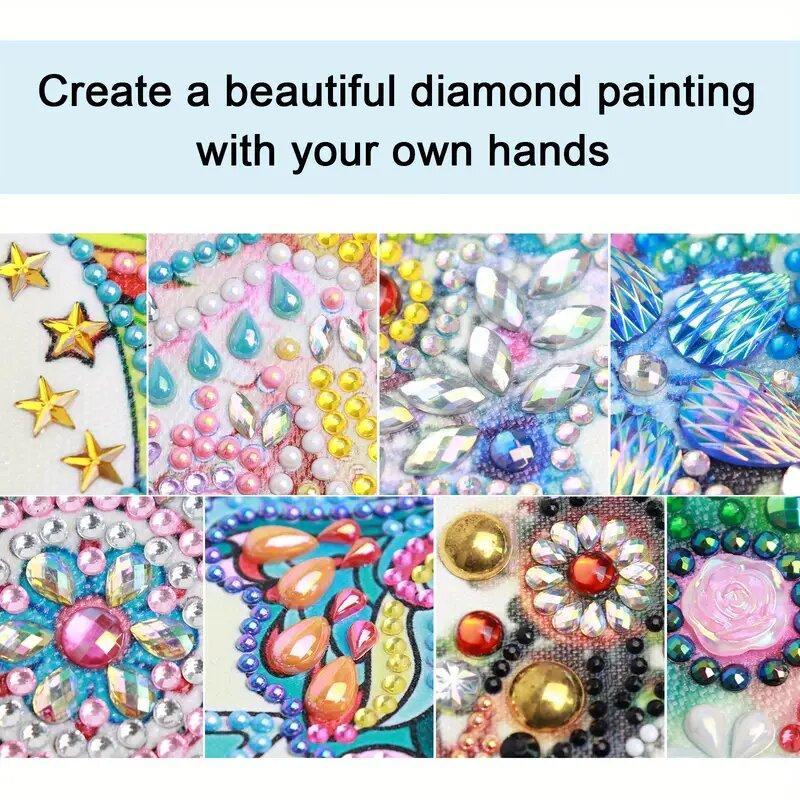 Santa Claus Pattern DIY Diamond Arts Colorful Painting Kit without Frame, 1 Count 5D Diamond Arts Colorful Painting Kit, Wall Art Decor