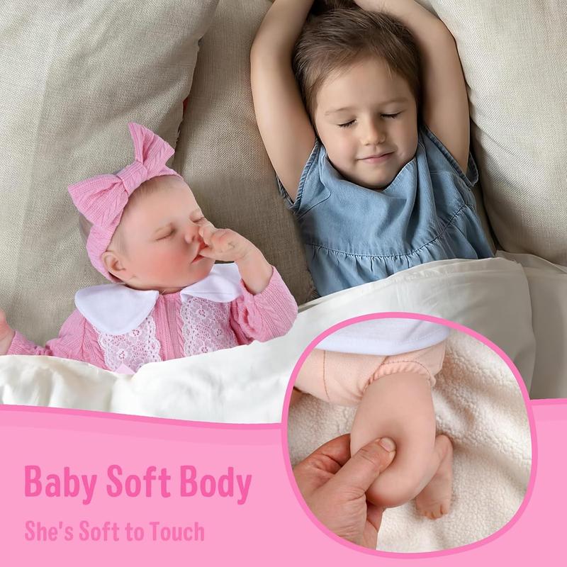 BABESIDE Lifelike Reborn Baby Girl Dolls - 17Inch Soft Full Body Vinyl Realistic-Newborn Baby Dolls Poseable Real Life Baby Doll Girl for 3+ Years Olds