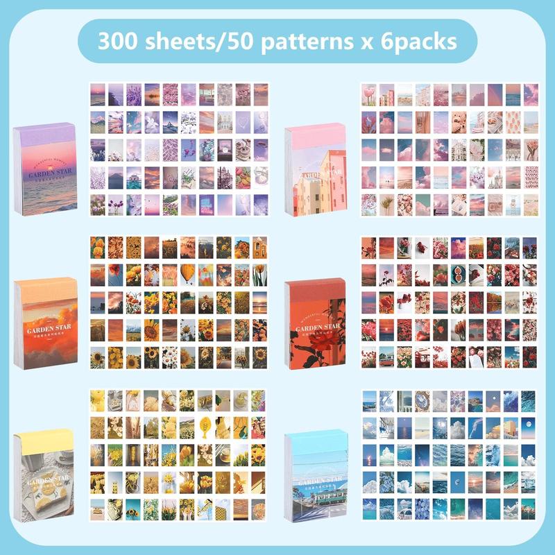 300 Sheets Washi Sticker Set, Aesthetic Washi Stickers for Journaling Decorative Stickers for Scrapbooking DIY Arts Crafts