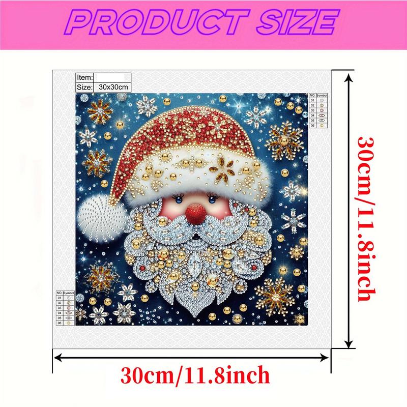 Santa Claus Pattern DIY Diamond Arts Colorful Painting Kit without Frame, 1 Count 5D Diamond Arts Colorful Painting Kit, Wall Art Decor