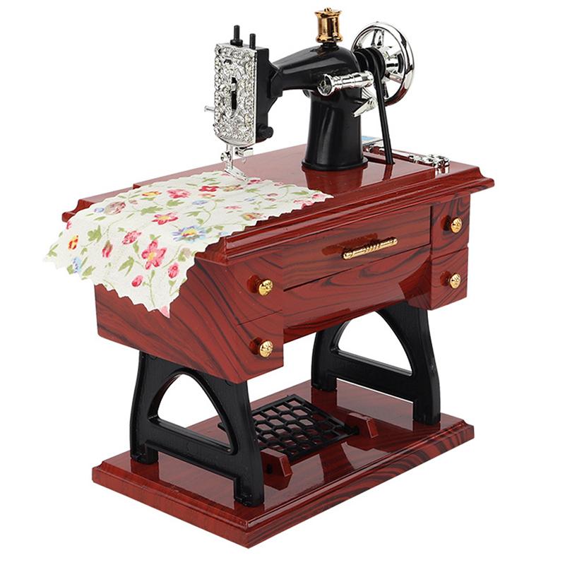 Sewing Machine Music Box Retro Sewing Clockwork Home Crafts Decoration Gift