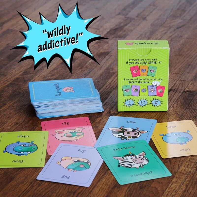 Spank The Pig! - Hilarious & Fun Family Card Game for Kids, Teens & Adults, Funny Fast Paced Games for 2-7 Players