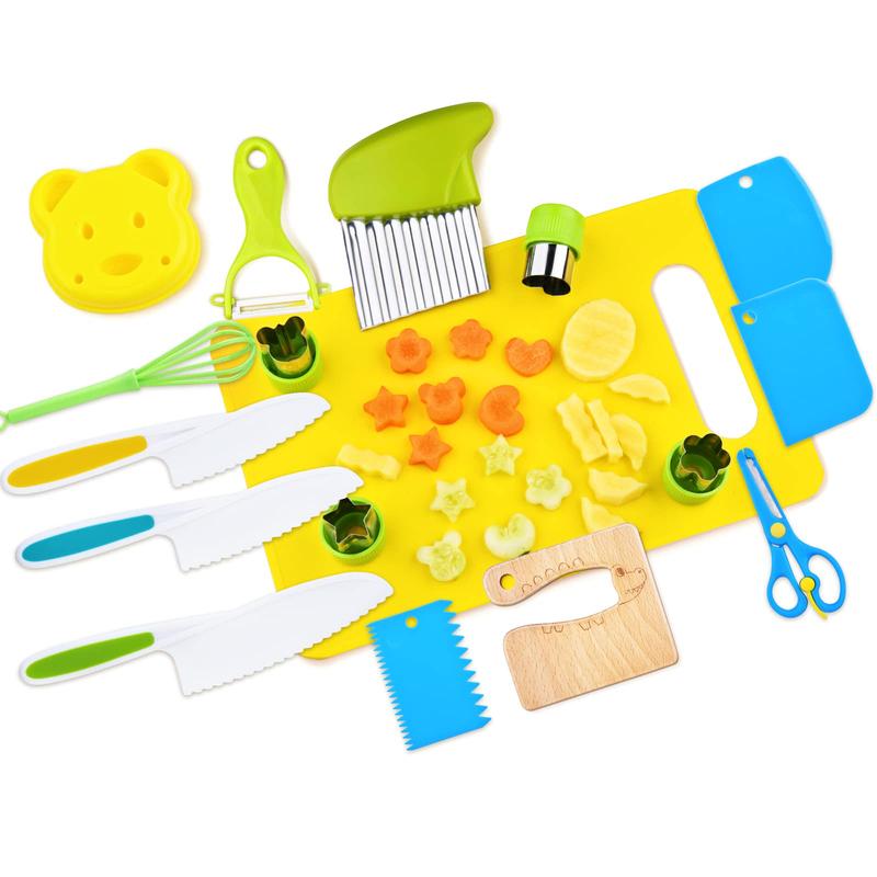 Yeeammk Montessori 17PCS Kids Cooking Set Real Cooking Kitchen Tools for Toddlers Kids for 3 4 5 6 7 8 Year Old, BlackFriday Christmas Birthday Gift Present Kids Toys Toys for Grown Ups