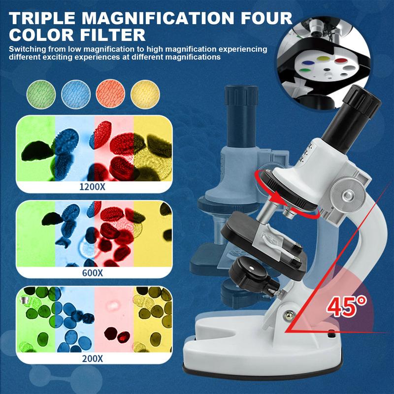 Explore the Micro World with This Kids Microscope Kit – 200x, 600x, 1200x Magnification | Perfect for STEM & Science Fun