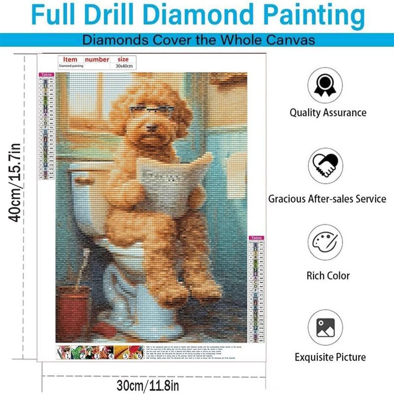 Cute Dog Pattern DIY Diamond Arts Colorful Painting Kit without Frame, DIY 5D Diamond Arts Colorful Painting Kit, Wall Art Decor for Home Living Room Bedroom